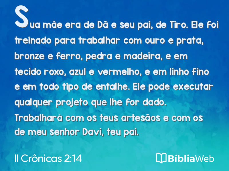 II Crônicas 2:14 em imagem para compartilhar