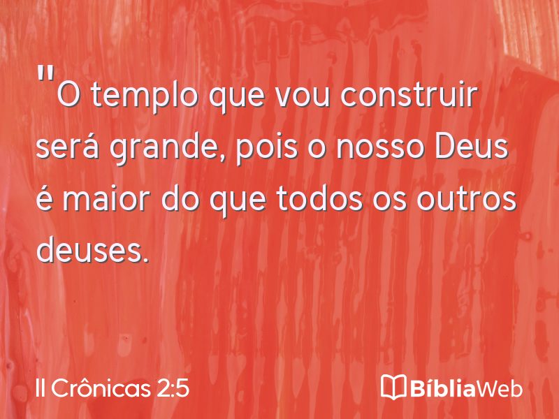 II Crônicas 2:5 em imagem para compartilhar