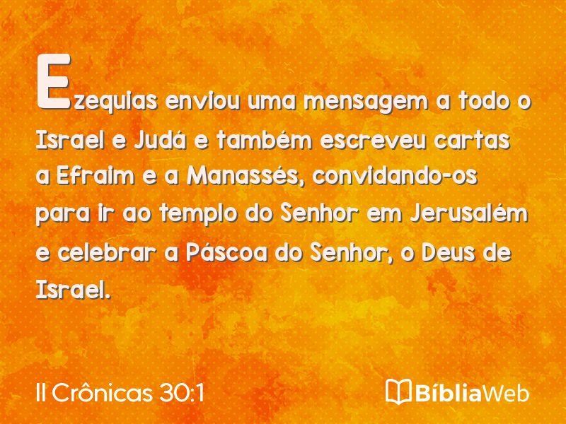 II Crônicas 30:1 em imagem para compartilhar