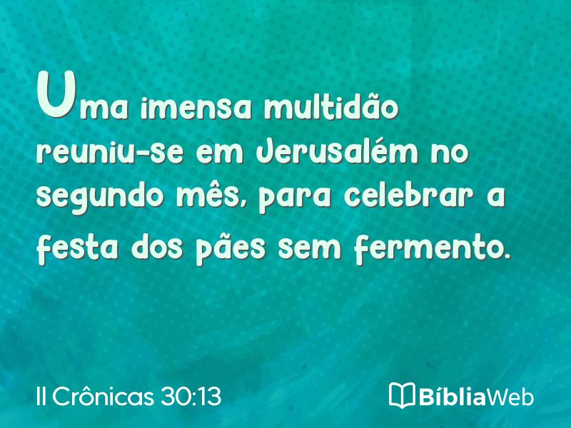 II Crônicas 30:13 em imagem para compartilhar