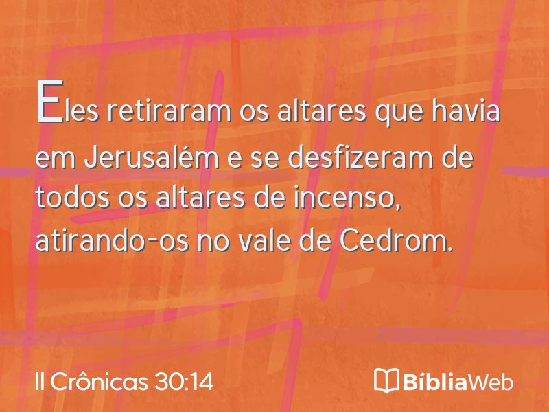 II Crônicas 30:14 em imagem para compartilhar