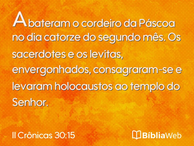 II Crônicas 30:15 em imagem para compartilhar