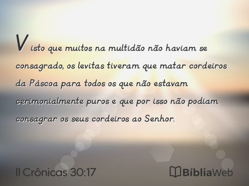 II Crônicas 30:17 em imagem para compartilhar