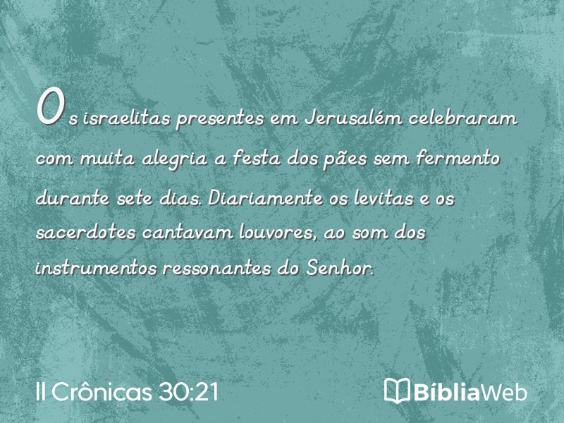 II Crônicas 30:21 em imagem para compartilhar
