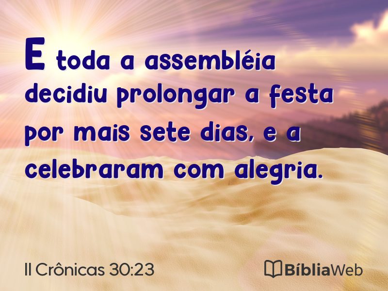 II Crônicas 30:23 em imagem para compartilhar