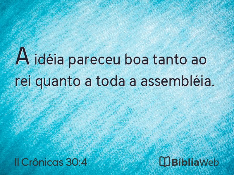 II Crônicas 30:4 em imagem para compartilhar