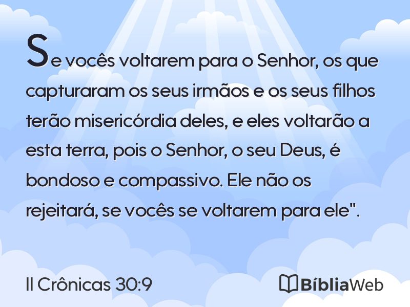 II Crônicas 30:9 em imagem para compartilhar