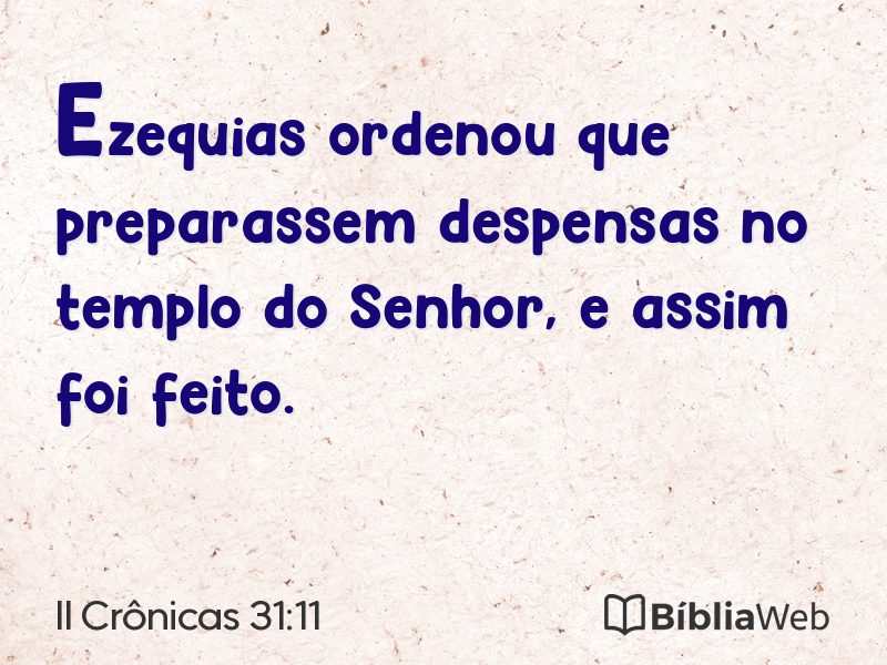 II Crônicas 31:11 em imagem para compartilhar