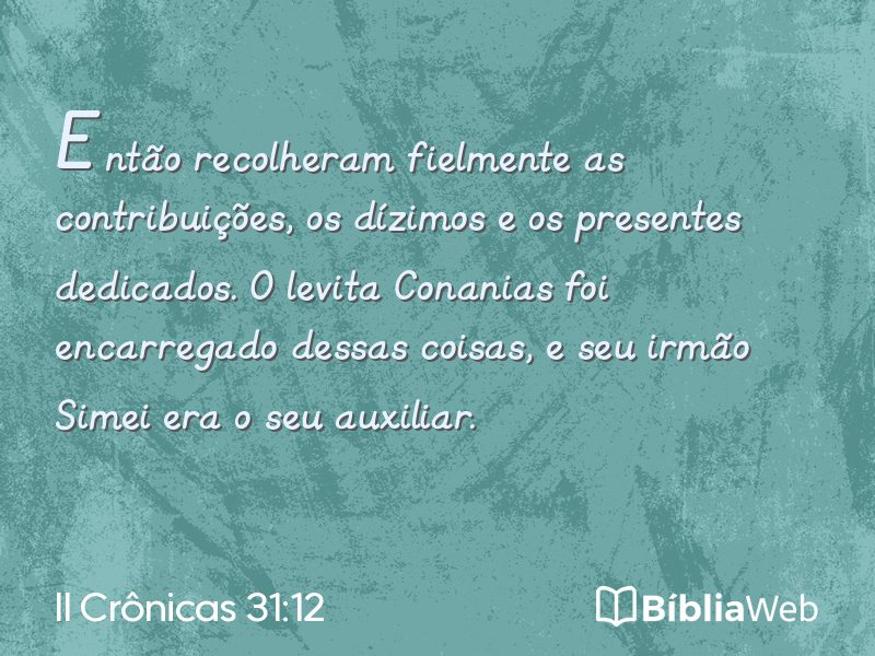 II Crônicas 31:12 em imagem para compartilhar