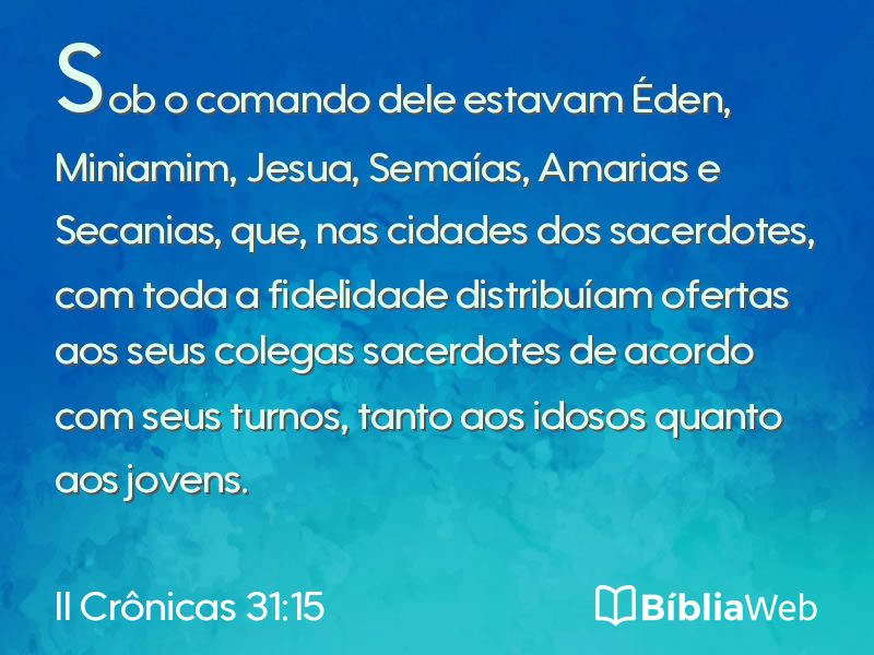 II Crônicas 31:15 em imagem para compartilhar