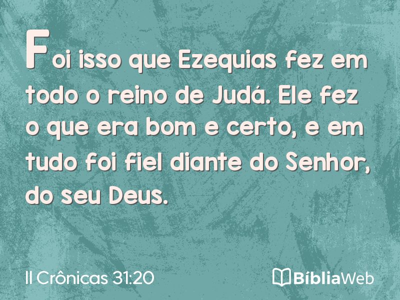 II Crônicas 31:20 em imagem para compartilhar