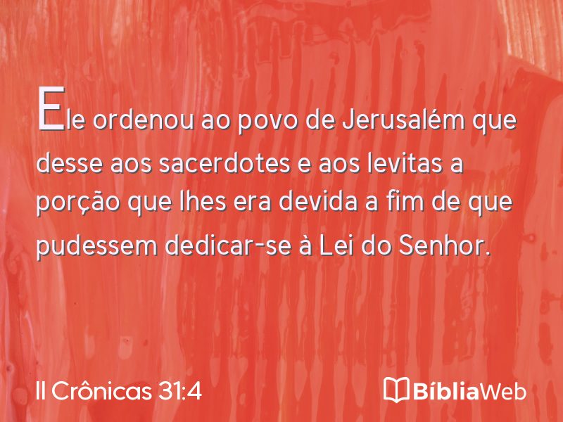 II Crônicas 31:4 em imagem para compartilhar