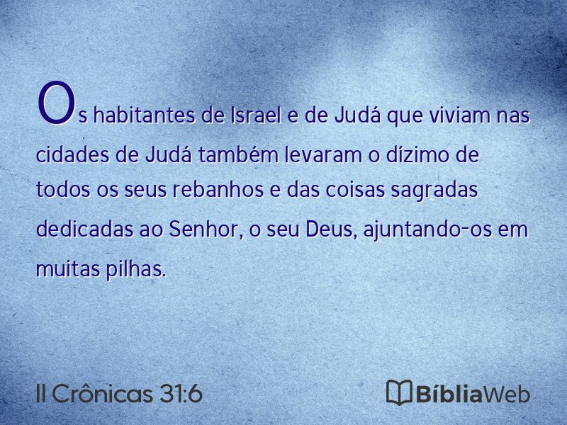 II Crônicas 31:6 em imagem para compartilhar