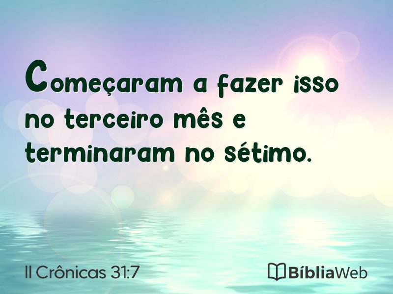II Crônicas 31:7 em imagem para compartilhar