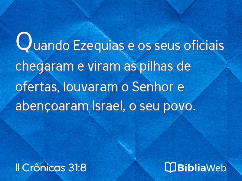 II Crônicas 31:8 em imagem para compartilhar