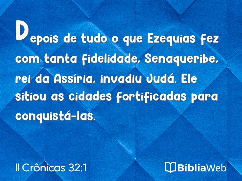 II Crônicas 32:1 em imagem para compartilhar