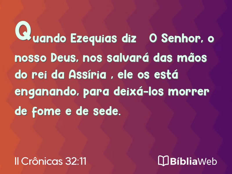 II Crônicas 32:11 em imagem para compartilhar