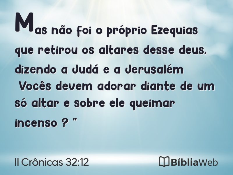 II Crônicas 32:12 em imagem para compartilhar