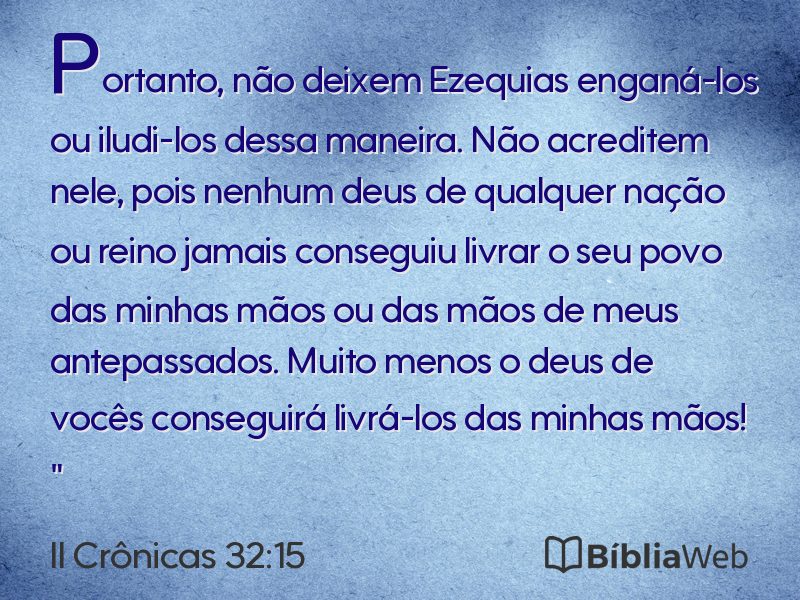 II Crônicas 32:15 em imagem para compartilhar