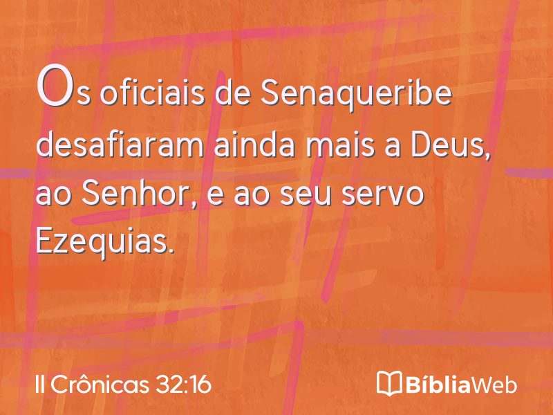 II Crônicas 32:16 em imagem para compartilhar