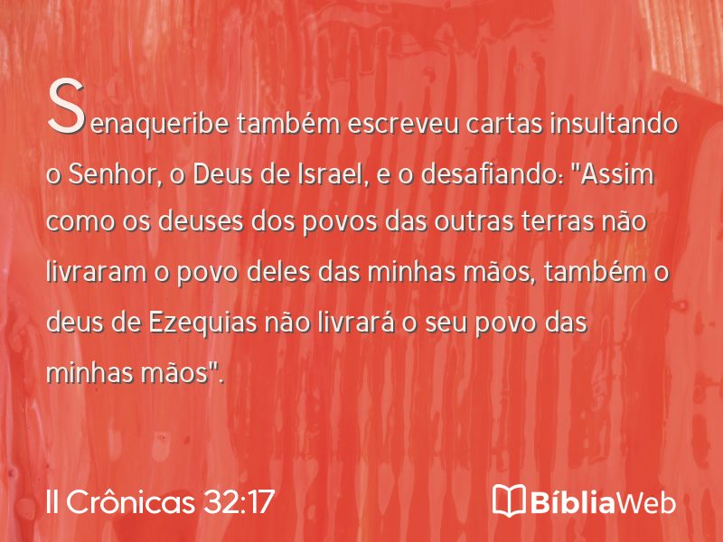II Crônicas 32:17 em imagem para compartilhar