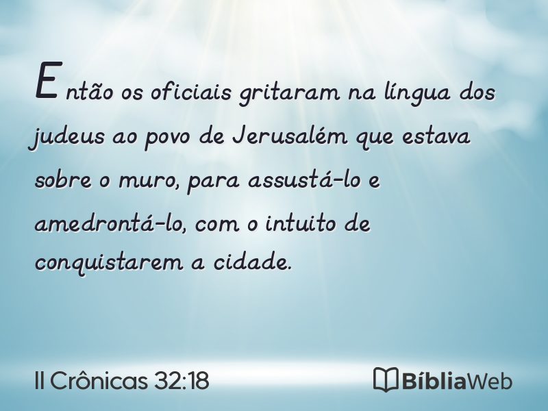 II Crônicas 32:18 em imagem para compartilhar