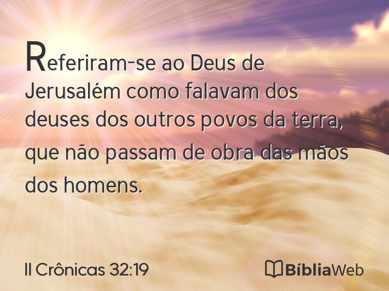 II Crônicas 32:19 em imagem para compartilhar