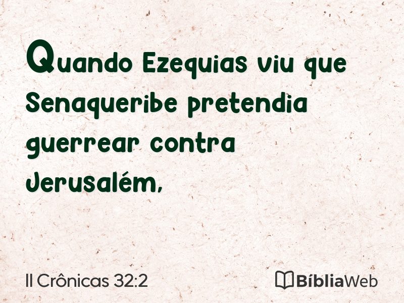 II Crônicas 32:2 em imagem para compartilhar