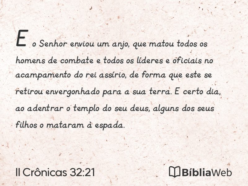 II Crônicas 32:21 em imagem para compartilhar