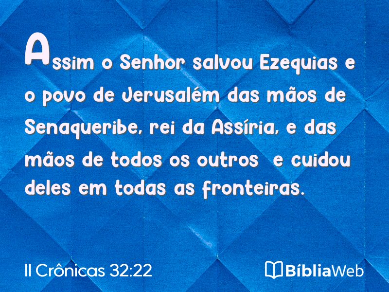 II Crônicas 32:22 em imagem para compartilhar