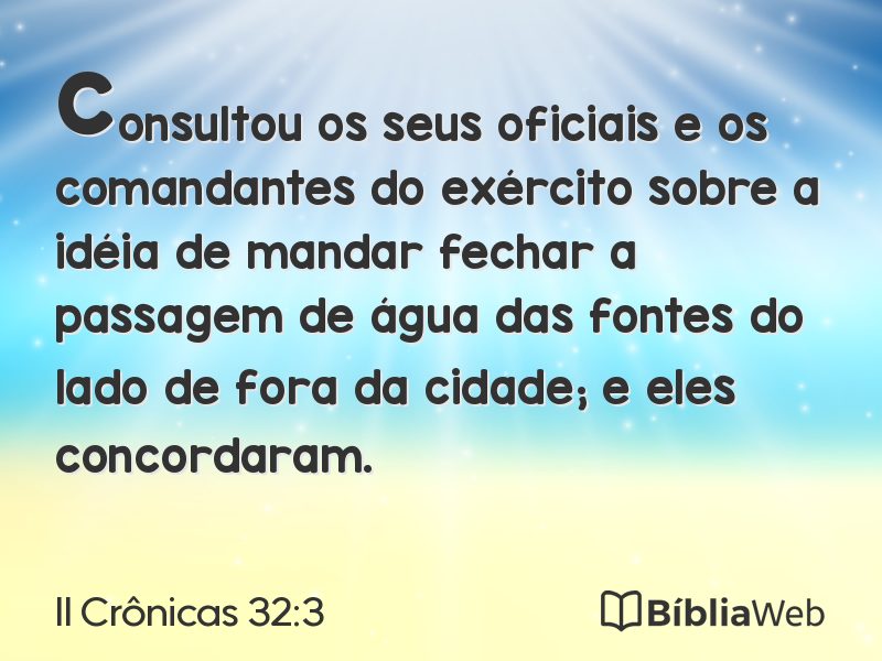 II Crônicas 32:3 em imagem para compartilhar