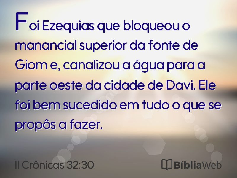 II Crônicas 32:30 em imagem para compartilhar
