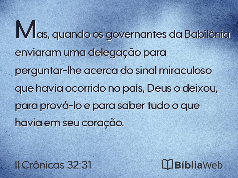 II Crônicas 32:31 em imagem para compartilhar