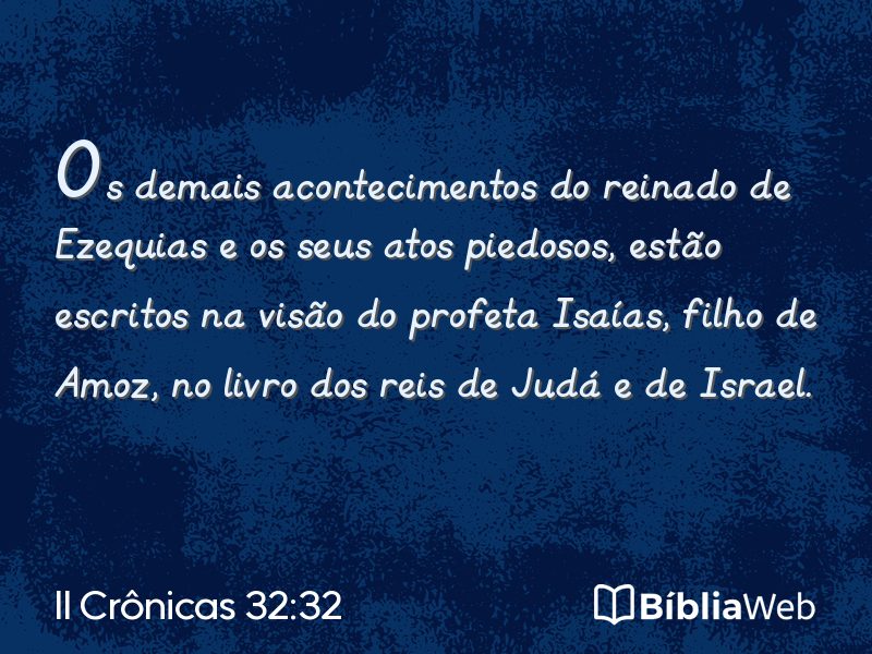 II Crônicas 32:32 em imagem para compartilhar