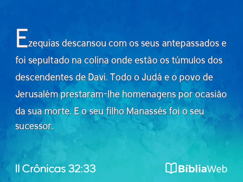 II Crônicas 32:33 em imagem para compartilhar