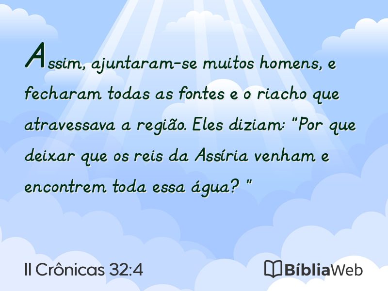 II Crônicas 32:4 em imagem para compartilhar