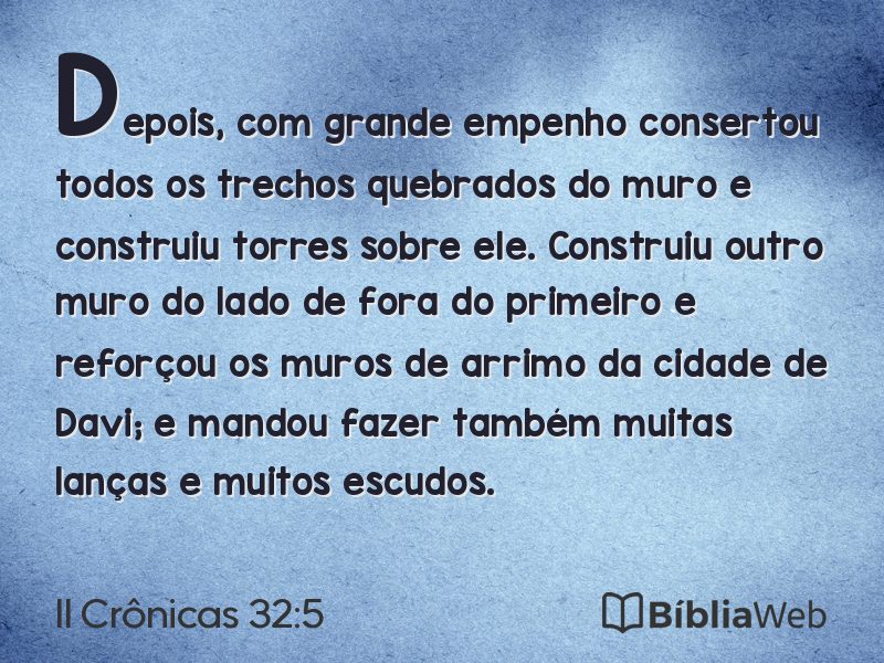 II Crônicas 32:5 em imagem para compartilhar