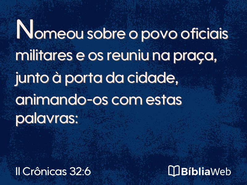 II Crônicas 32:6 em imagem para compartilhar