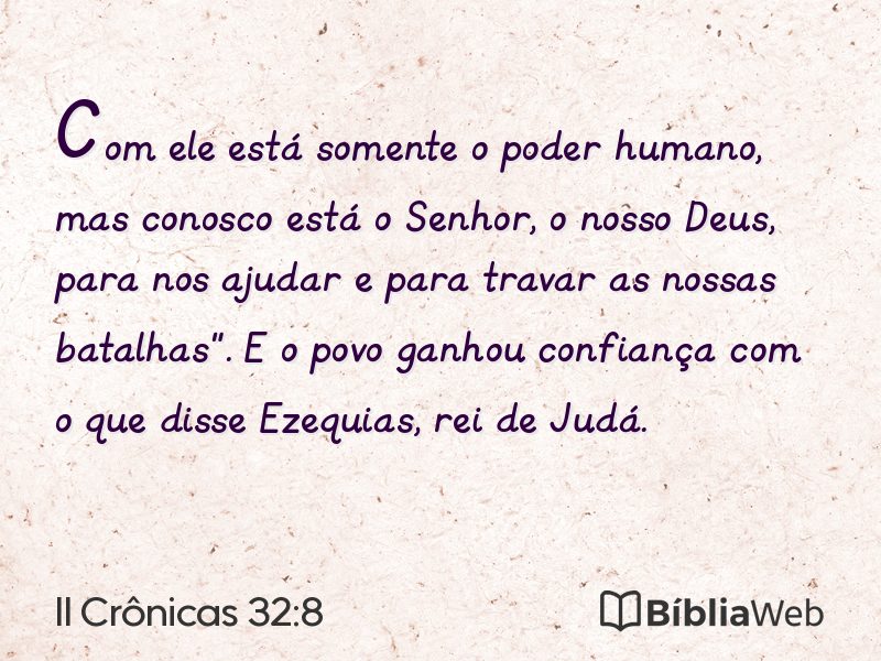 II Crônicas 32:8 em imagem para compartilhar
