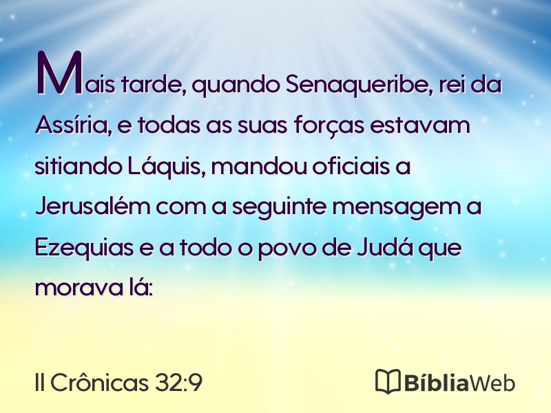 II Crônicas 32:9 em imagem para compartilhar