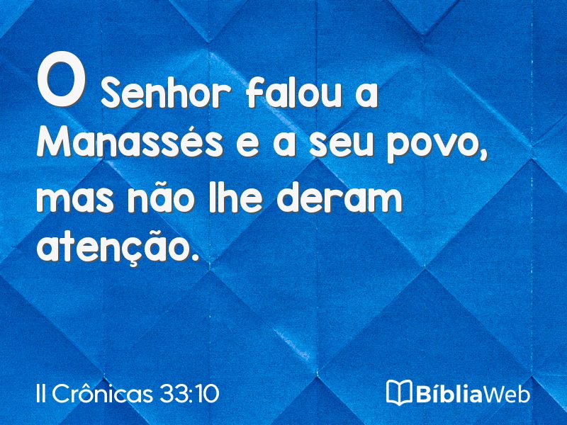 II Crônicas 33:10 em imagem para compartilhar