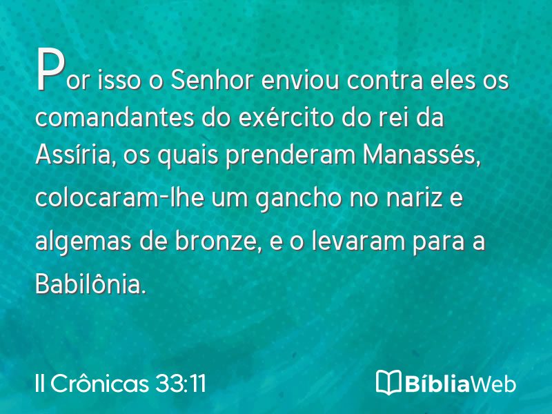 II Crônicas 33:11 em imagem para compartilhar