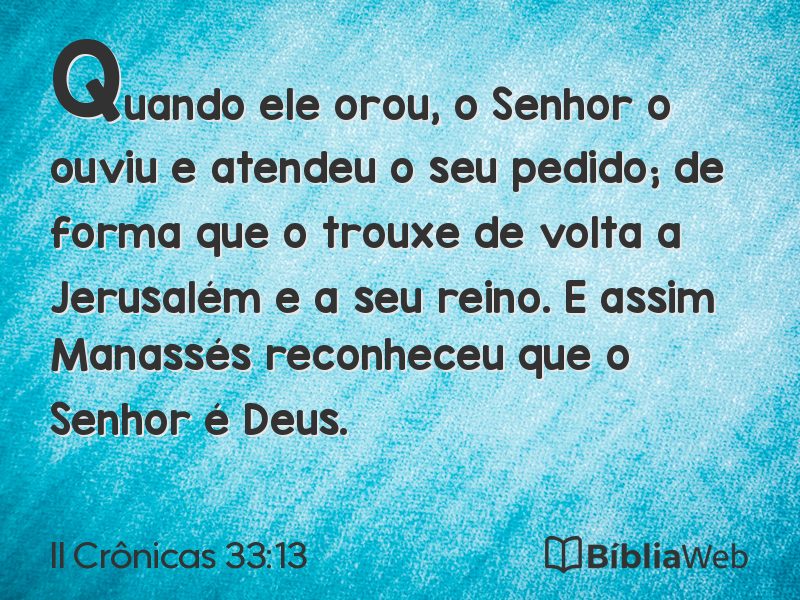 II Crônicas 33:13 em imagem para compartilhar