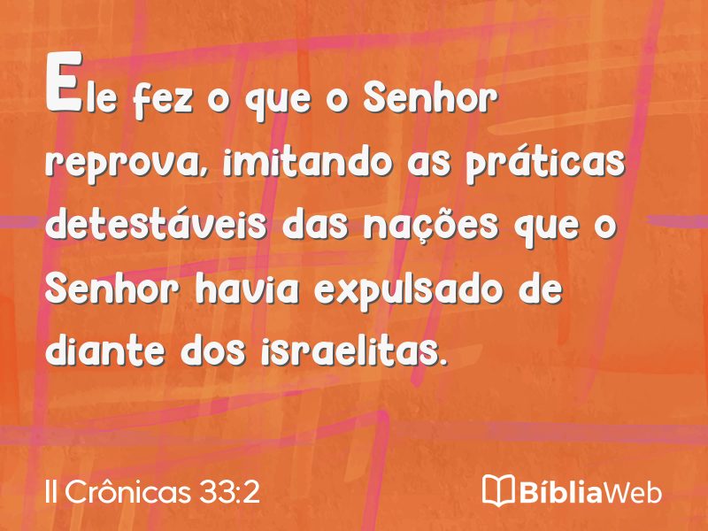 II Crônicas 33:2 em imagem para compartilhar