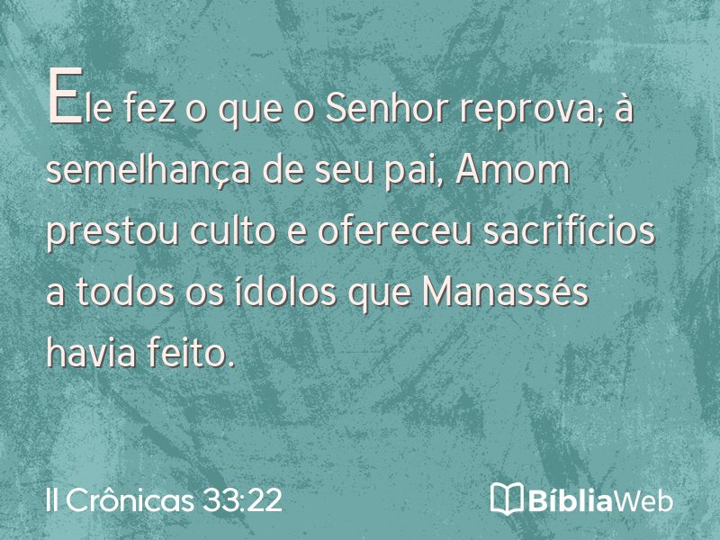 II Crônicas 33:22 em imagem para compartilhar