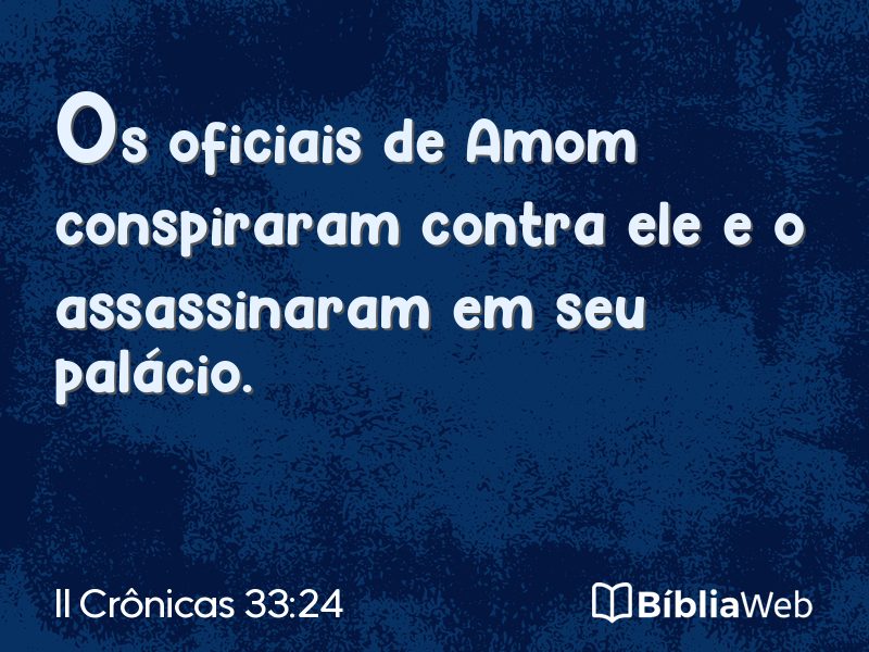 II Crônicas 33:24 em imagem para compartilhar