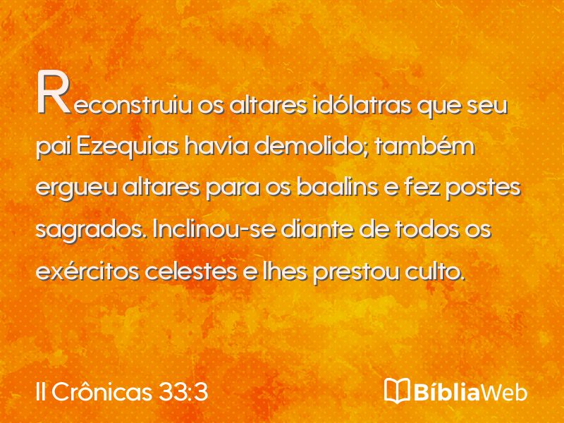 II Crônicas 33:3 em imagem para compartilhar