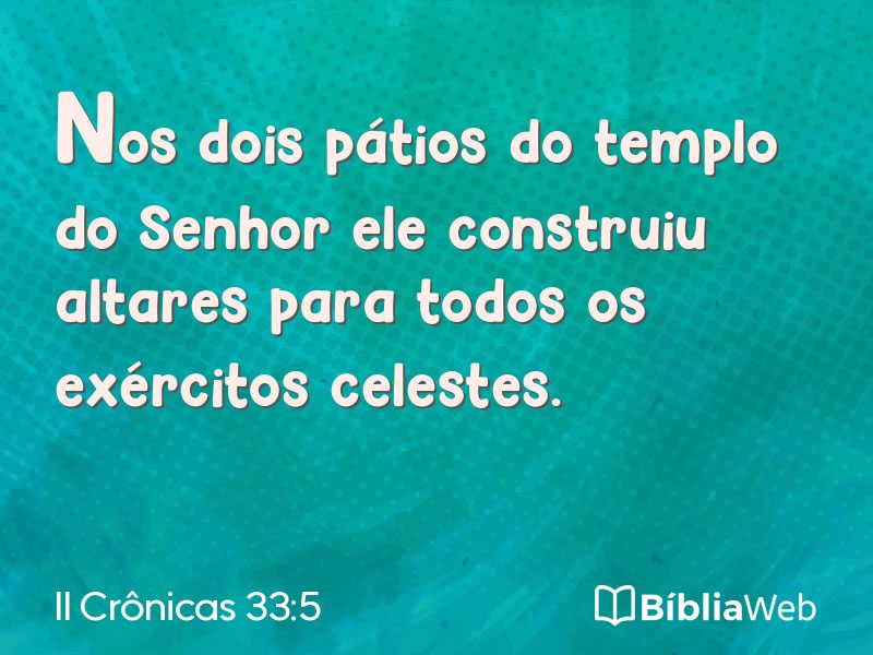 II Crônicas 33:5 em imagem para compartilhar