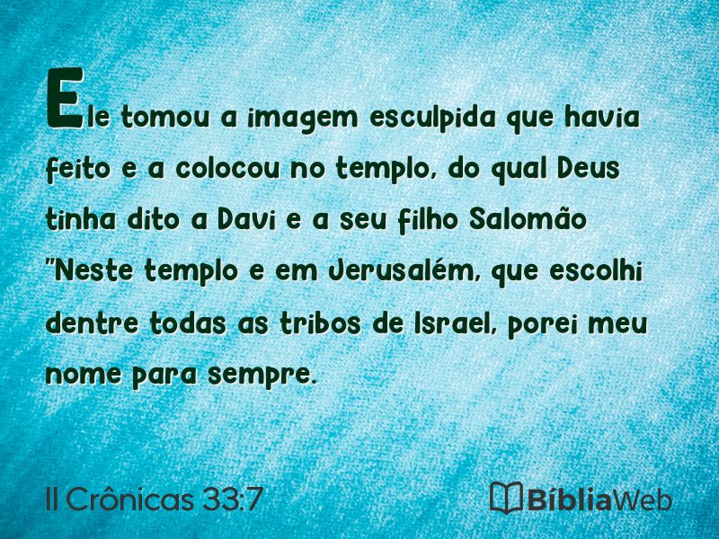 II Crônicas 33:7 em imagem para compartilhar