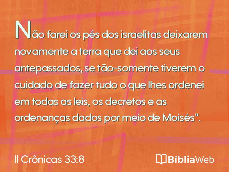 II Crônicas 33:8 em imagem para compartilhar